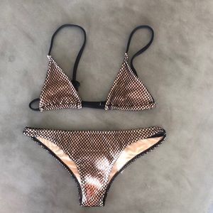 Minimale animale Nude/black mesh bikini set XS